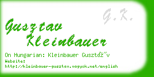 gusztav kleinbauer business card